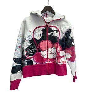 Lululemon Pink Black White Scuba Hoodie Size 10 Pink Black White